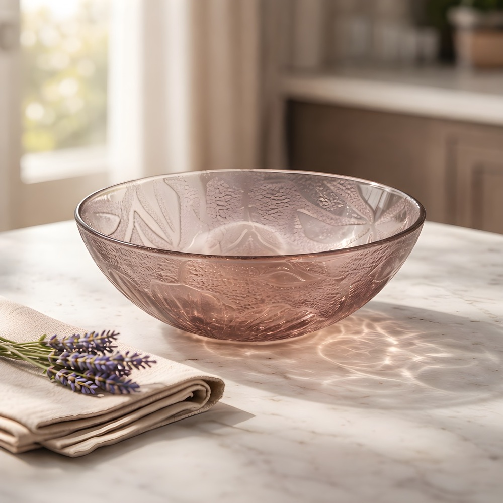 KIG Indonesia Pink Depression Glass Bowl